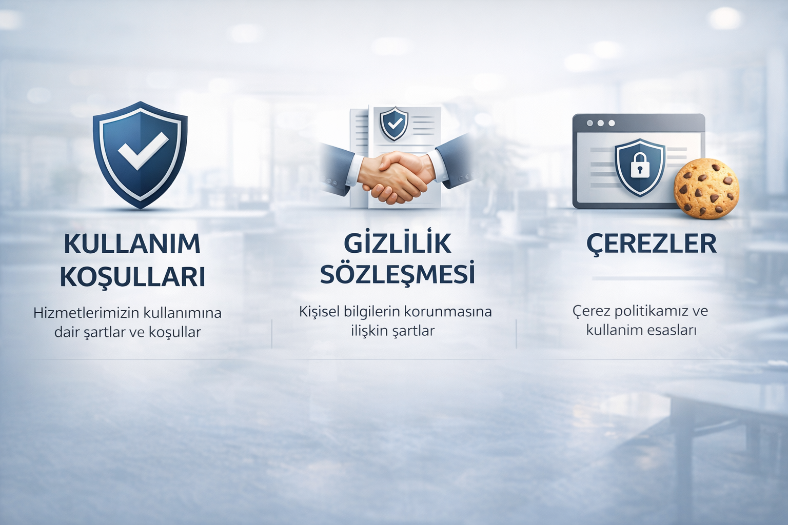 Kullanım Koşulları, Gizlilik Sözleşmesi ve Çerezler